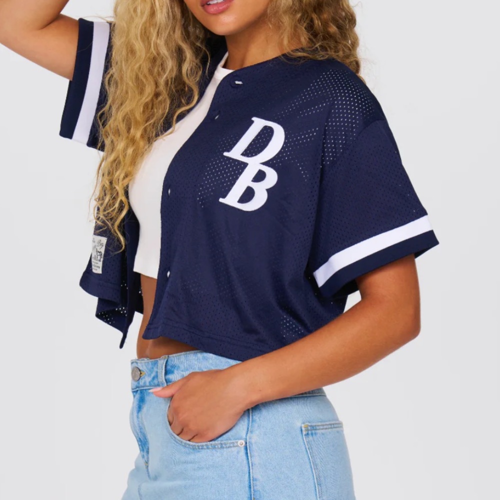 NWT Dairy Boy Homecoming cropped Jersey in Navy - Picture 6 of 14